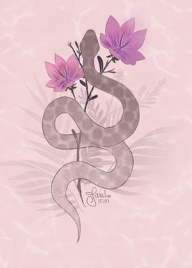Snake Illustration rose
