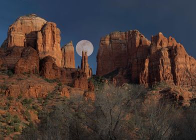 Moon over Cathedral Rock