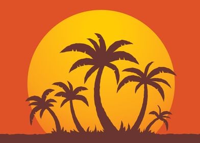Palm Trees and Sun