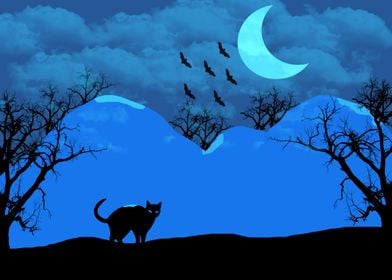 Cat in the night