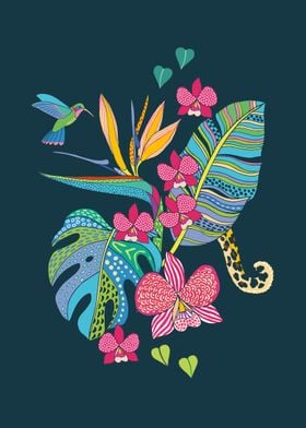 Boho Tropical Leaves 