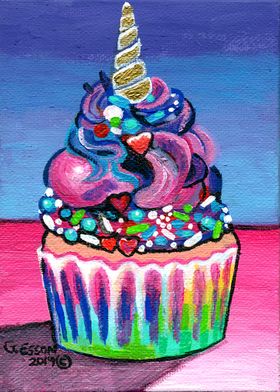 Rainbow Unicorn Cupcake