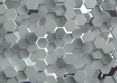 White Hexagon Grid 3