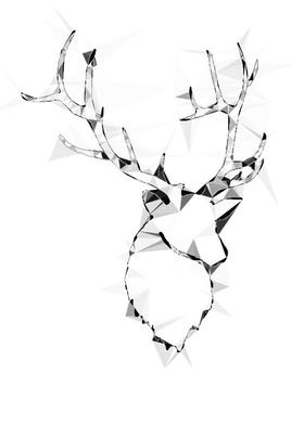 Shining Deer head (White)