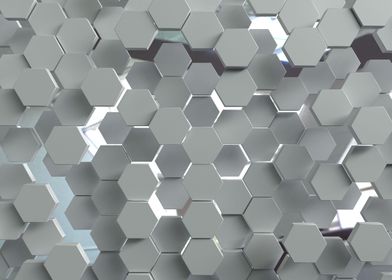 White Hexagon Grid 5
