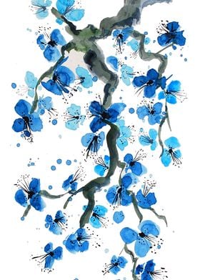 Blue Japanese Blossoms