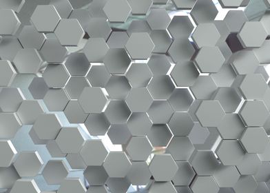 White Hexagon Grid 8