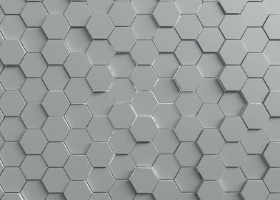 White Hexagon Grid 2