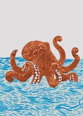 Water Color Octopus 