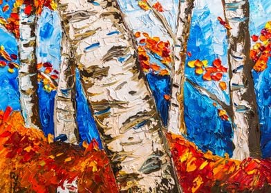 Autumn birches