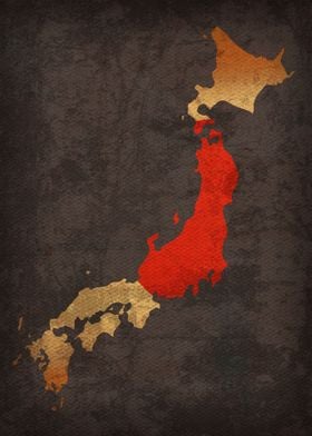Japan Country Flag Map