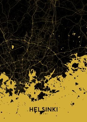 Helsinki map gold