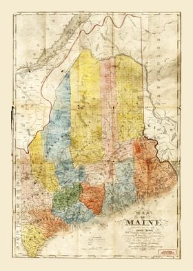 State of Maine Map 1843