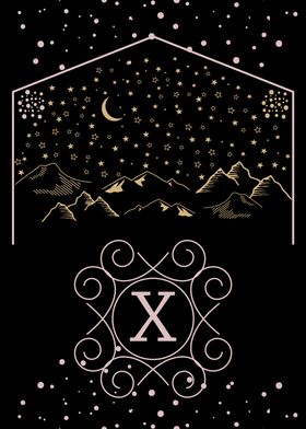Starry Night Monogram X