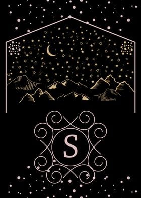 Starry Night Monogram S