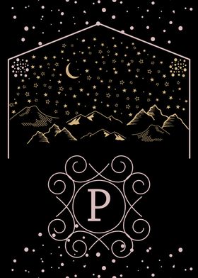 Starry Night Monogram P