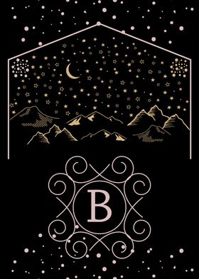 Starry Night Monogram B