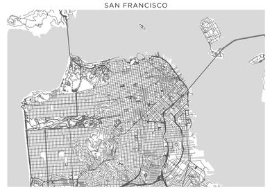 San Francisco grey map