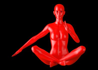 Red Eros Meditating Diva