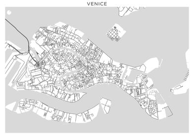 Venice grey map