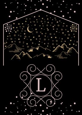 Starry Night Monogram L