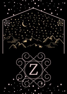 Starry Night Monogram Z