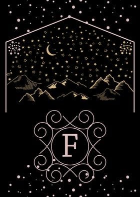 Starry Night Monogram F