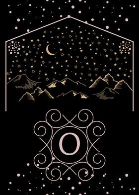 Starry Night Monogram O