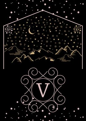 Starry Night Monogram V