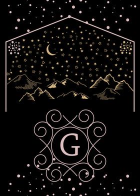 Starry Night Monogram G