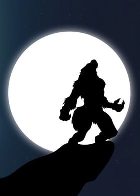 Werewolf howling at night