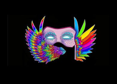 Rainbow Mardi Gras Mask