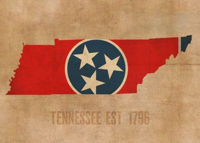 Tennessee State Flag Map