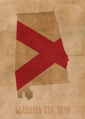 Alabama State Flag Map