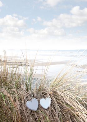 love hearts on sand dunes 