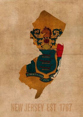 New Jersey State Flag Map