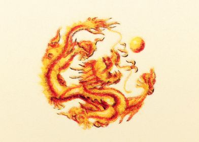 Dragon and sun