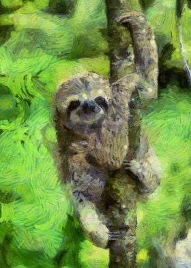 Starry Night Sloth Art