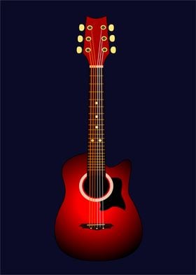 red acoustic guitar