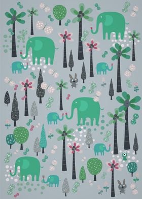 Jungle of elephants