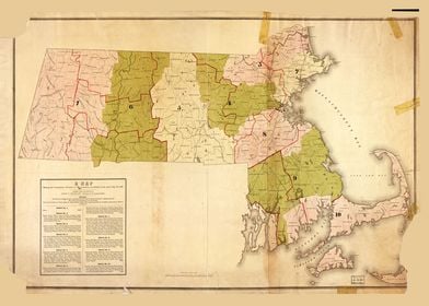 Massachusetts Map 1842