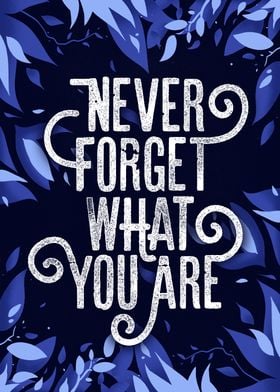 Never Forget What You Are