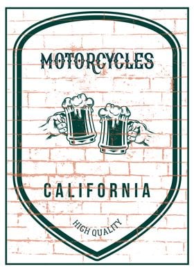 Motorcycle and beer