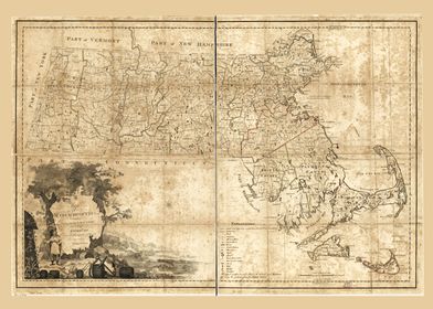 Massachusetts Map 1801