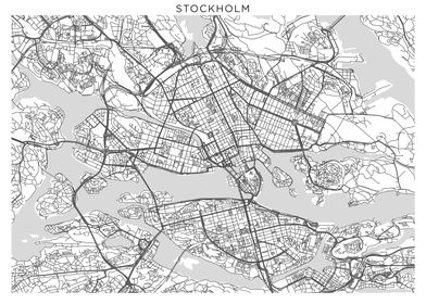 Stockholm grey map