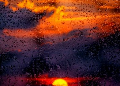 Rainy sunset