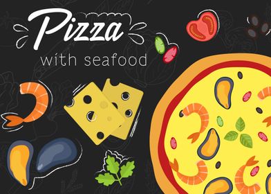 Pizza with seafood recipe