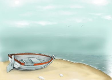 boat on a beach 