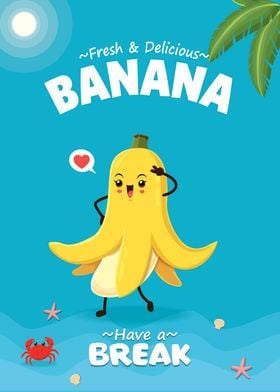 Summer poster banana