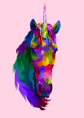 colorful unicorn head